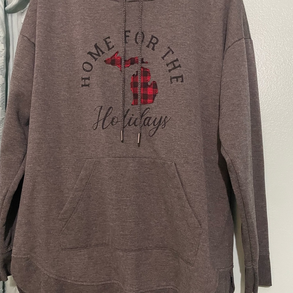 Maurices Home for the Holidays Gray Hoodie